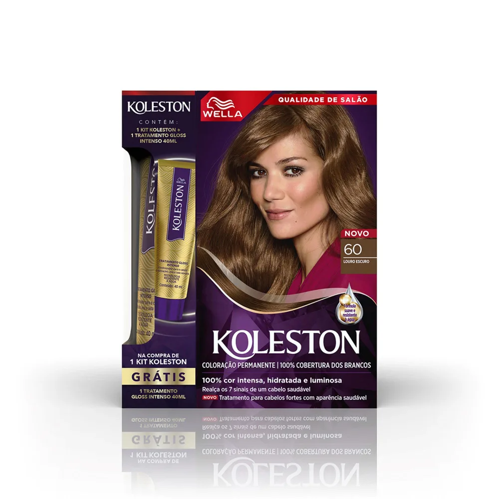Tintura Koleston Louro Escuro 60 Grátis Tratamento Gloss Intenso 40ml