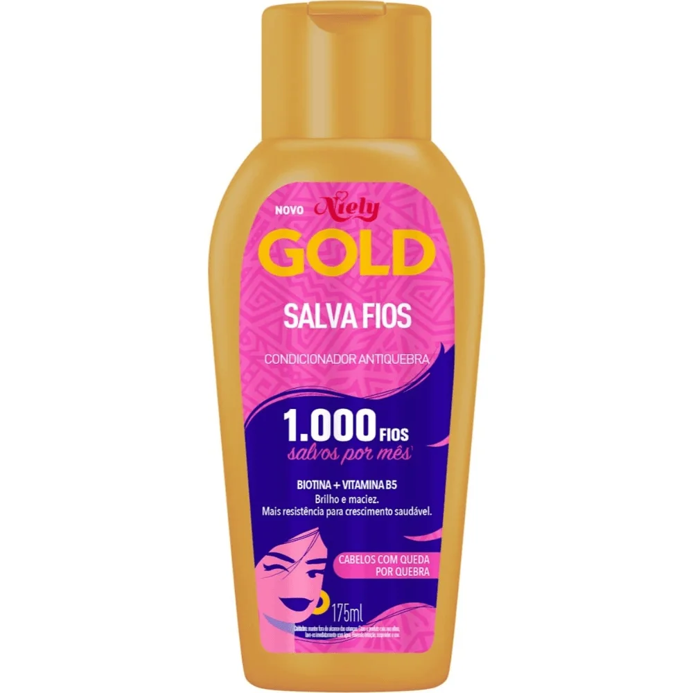 Condicionador Niely Gold Salva Fios Antiquebra Biotina e Vitamina B5 175ml