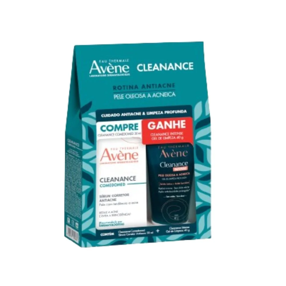 Kit Cleanance Rotina Antiacne: Sérum Avène Cleanance Comedomed 30ml 1 Unidade + Gel de Limpeza Cleanance Intense 40g 1 Unidade