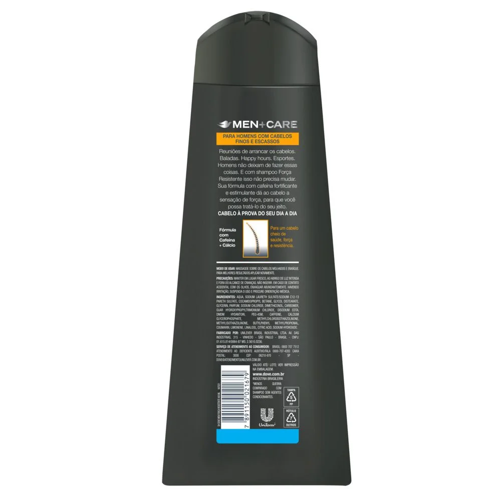 Shampoo Dove Men Care 2 Em 1 Força Resistente 400ml