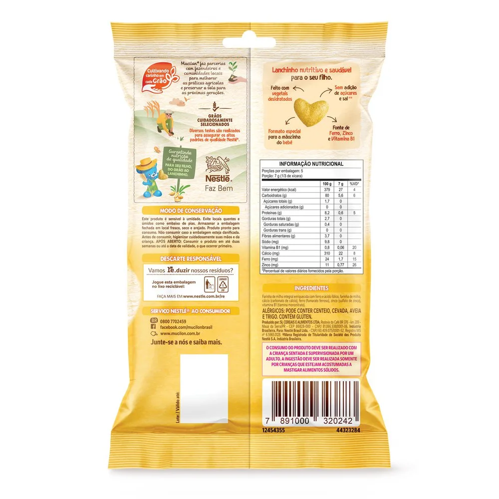 Snack Infantil Mucilon Meu Primeiro Lanchinho Sabor Milho 35g