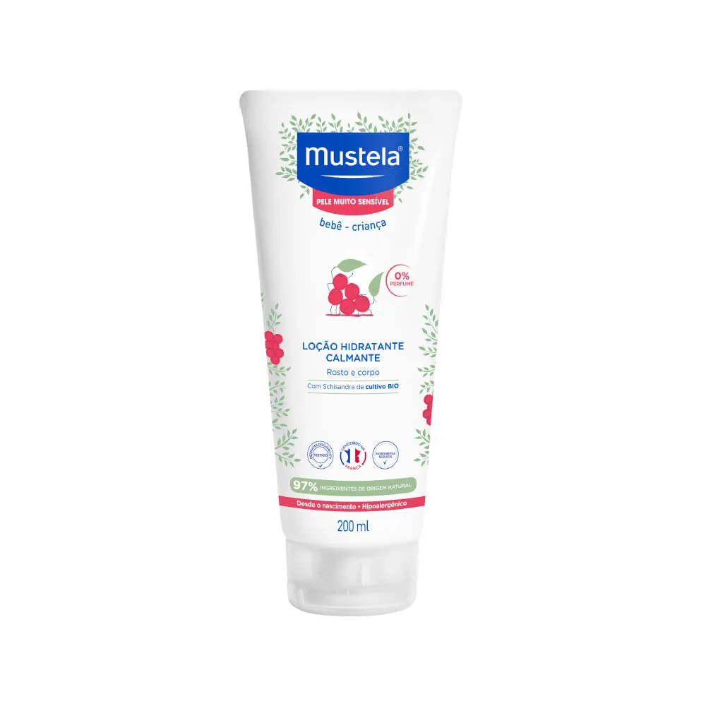 Loção Hidratante Mustela Pele Muito Sensível Bebê Calmante Sem Perfume 200ml