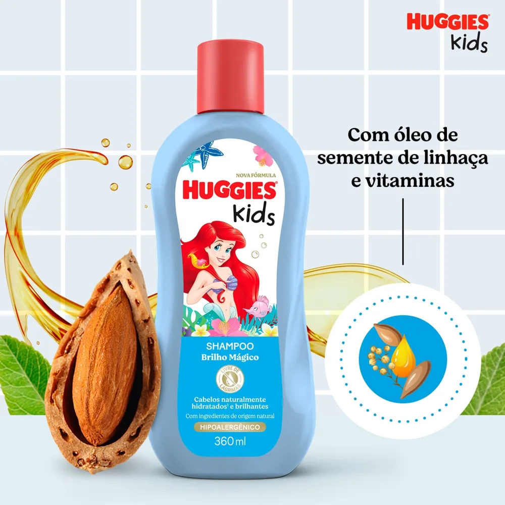 Shampoo Infantil Huggies Kids Brilho Mágico 360ml