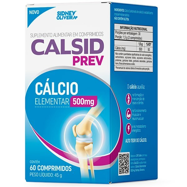Cálcio Elementar 500mg Calsid Prev — 60 Comprimidos
