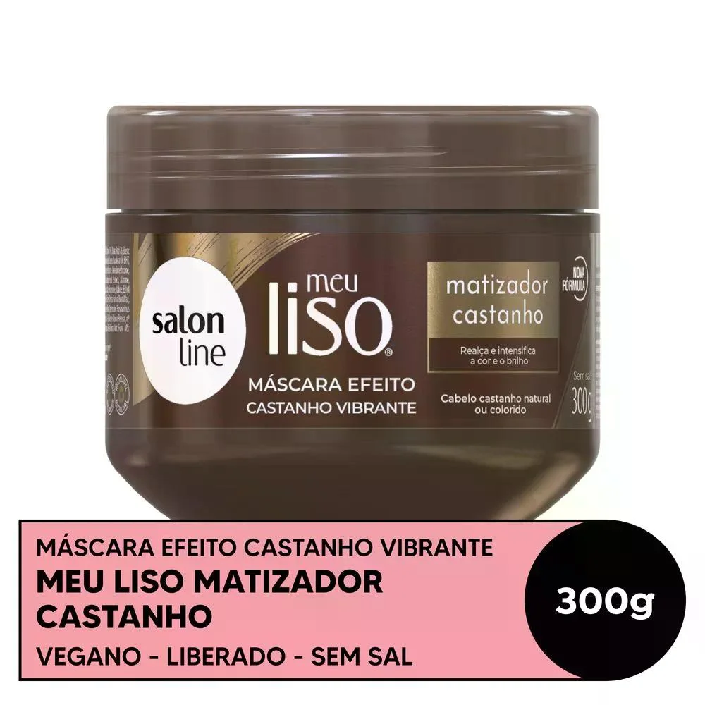 S Line - Meu Liso Matizadora Castanho - Máscara Capilar - 300g