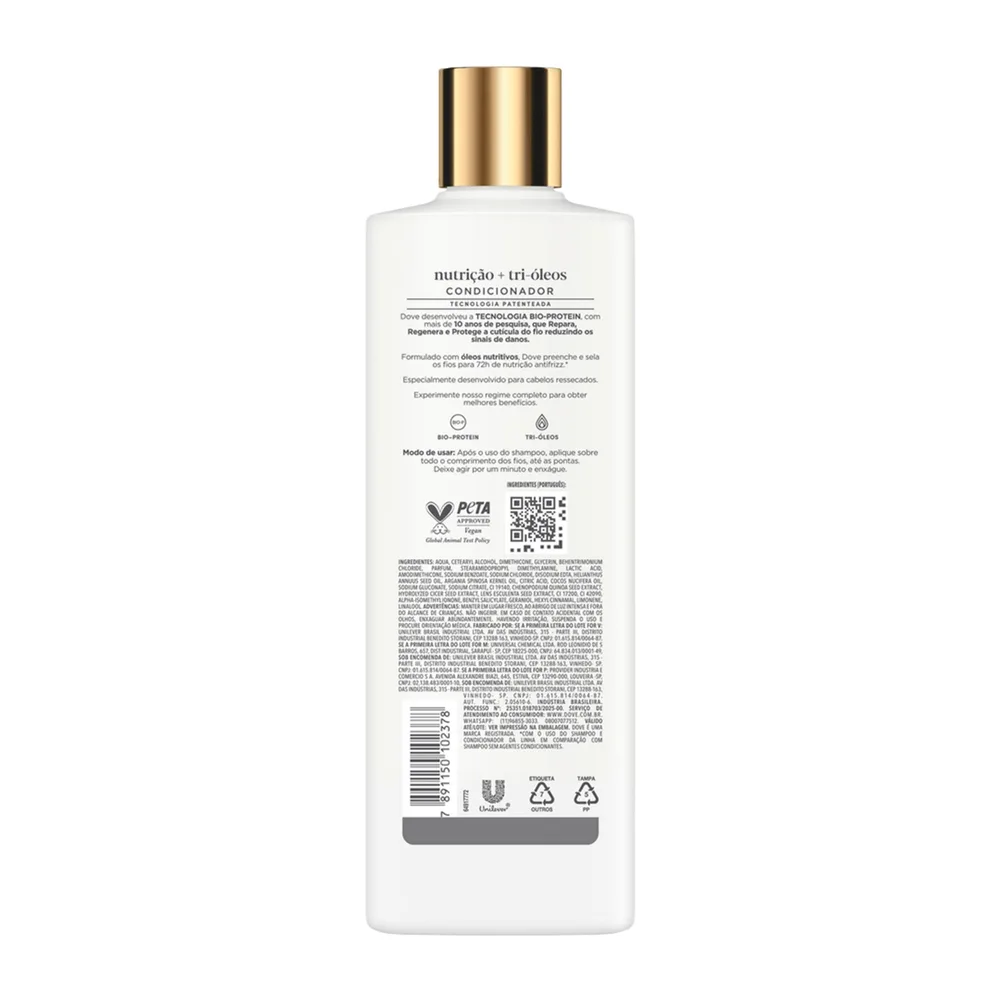 Condicionador Dove Nutrição + Tri-Óleos Frasco 370ml