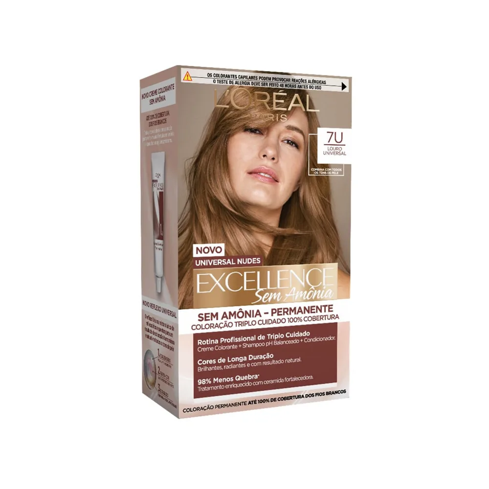 Tintura L'Oréal Imédia excellence Louro Sem Amônia universal 7u