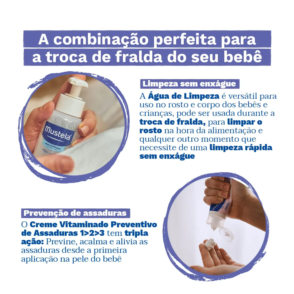 Kit Mustela Gel Lavante Bebê Suave com Abacate Orgânico 500ml + Creme para Assaduras Bebê Vitaminado 108g