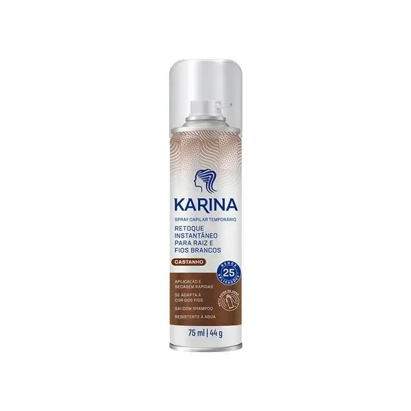 Spray De Tintura Karina Retoque Cor Castanho 75ml