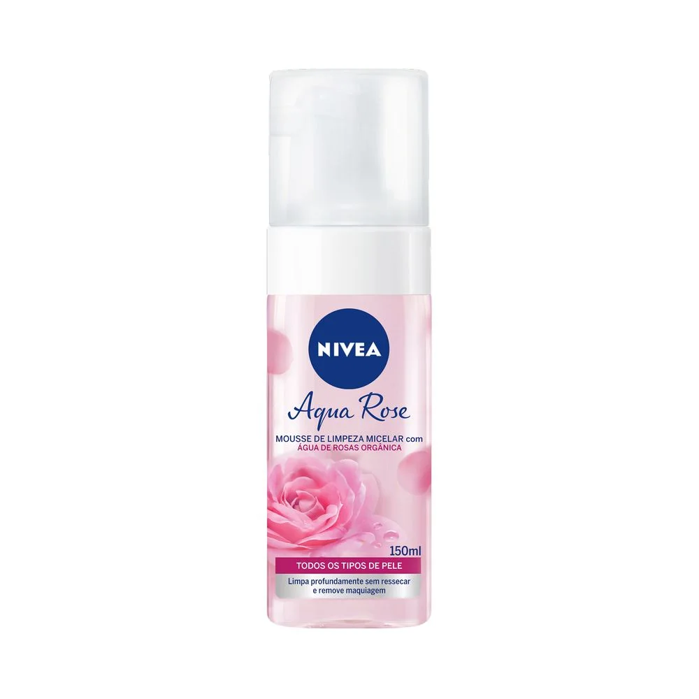 Mousse de Limpeza Facial Nivea Aqua Rose com Água de Rosas Orgânica 150ml