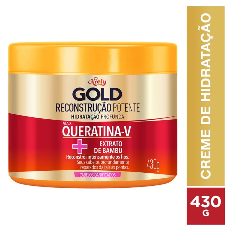 Máscara Capilar Niely Gold Queratina Reparação 430g