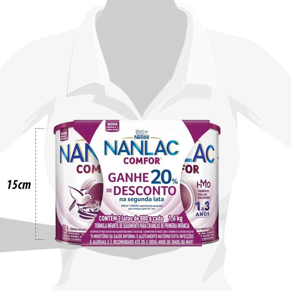 Formula Infantil Nanlac Comfor 800g 2 Unidades Ganhe 20% Na Segunda Unidade