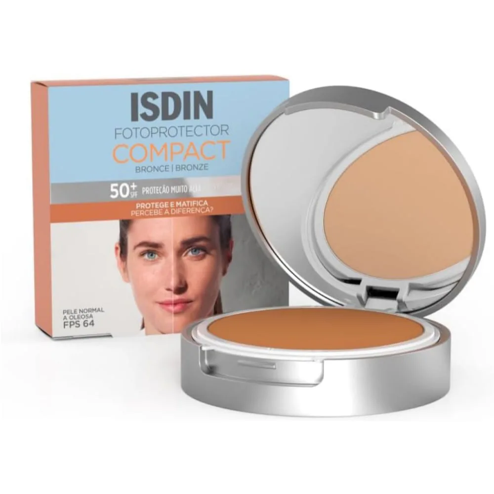 Protetor Solar Facial ISDIN Compact FPS50+ Pó Compacto Cor Bronze 10g