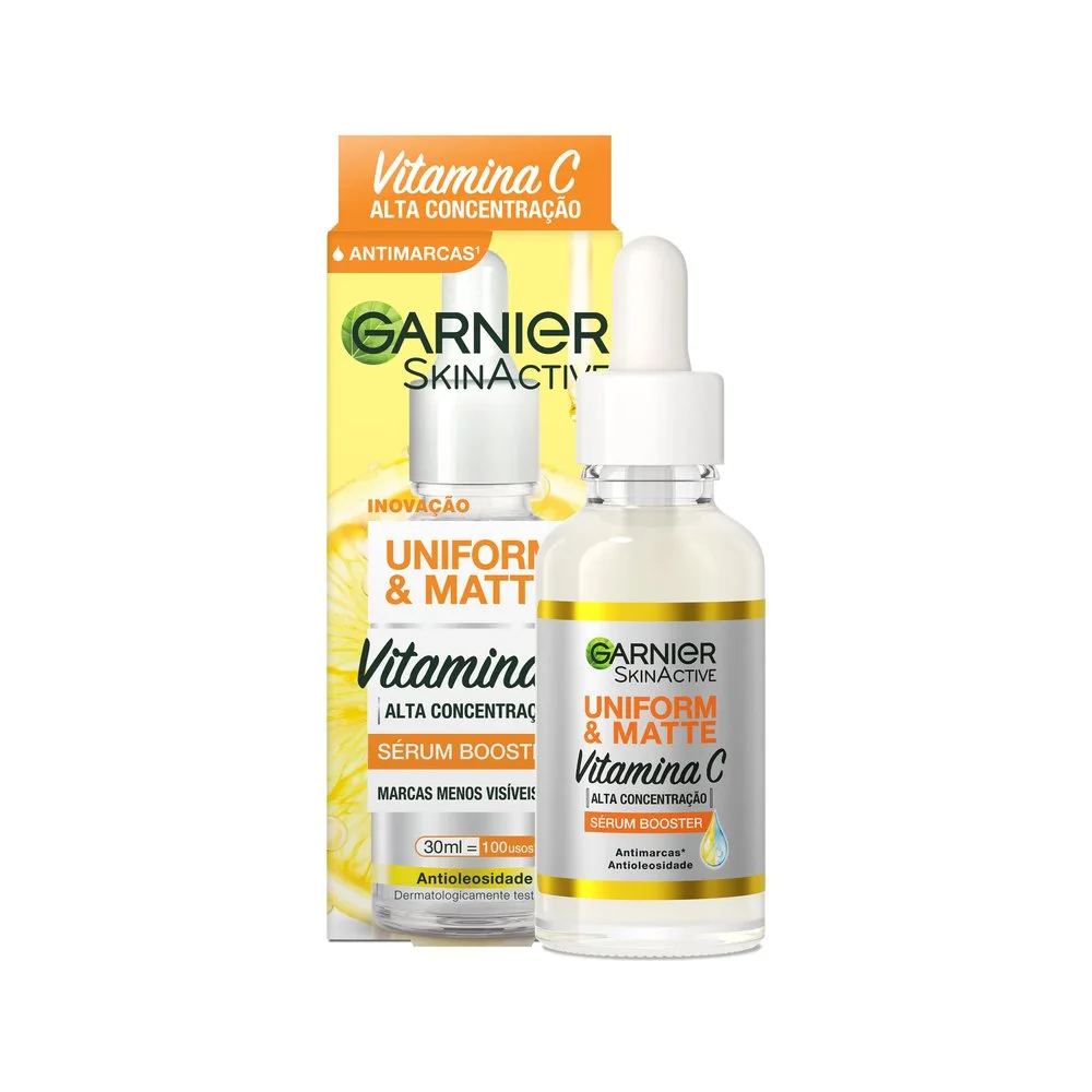 Sérum Facial Garnier Uniform & Matte Antimarcas com Vitamina C 30ml
