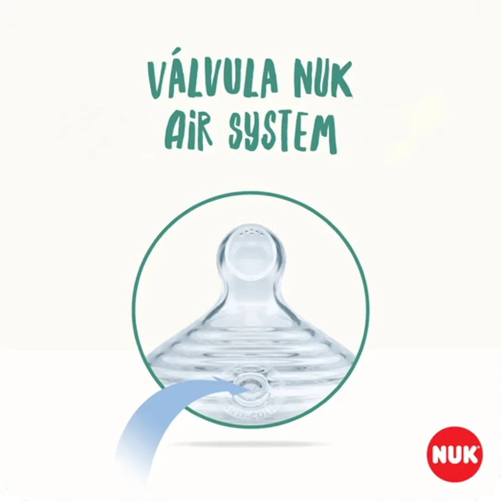 Bico para Mamadeira NUK Essence Smart Flow +6 meses Anticólica Fluxo Médio Silicone 2 Unidades