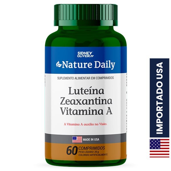 Luteína + Zeaxantina + Vitamina A Made in USA Nature Daily — 60 Comprimidos