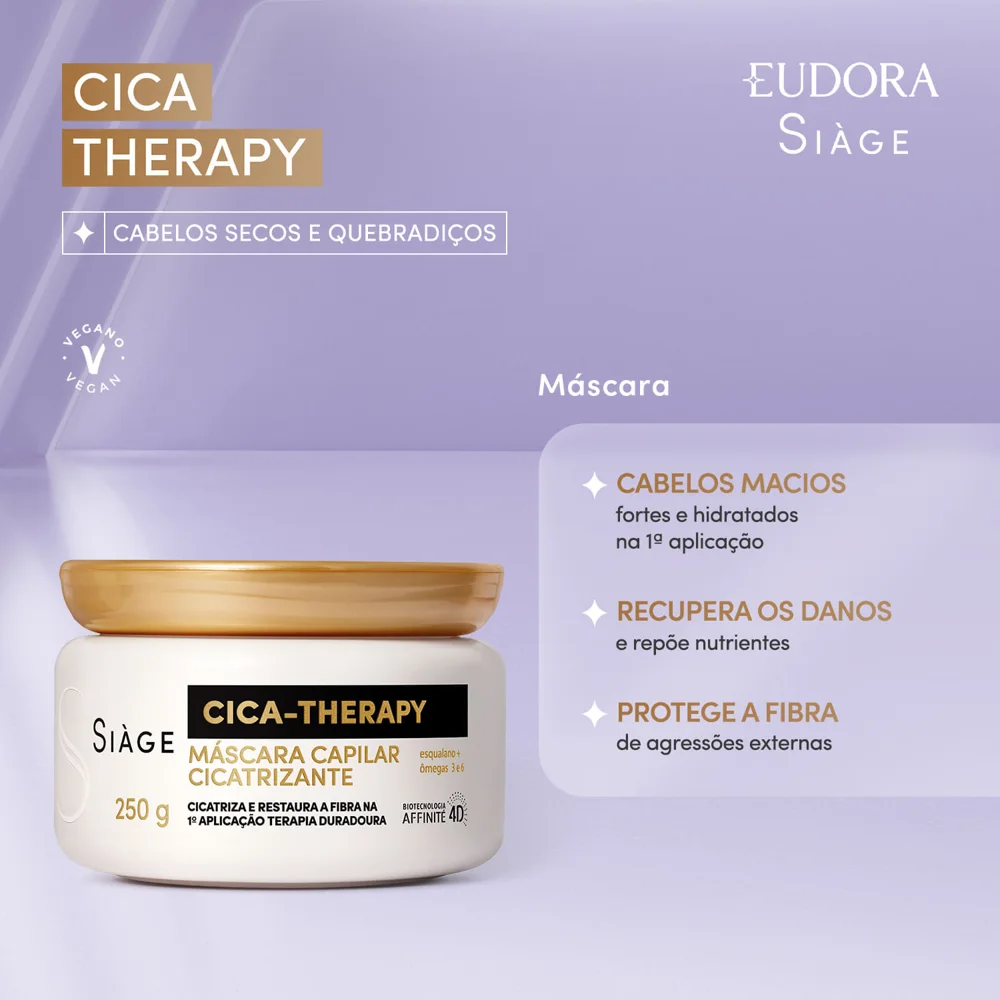 Máscara Capilar Eudora Siàge Cica-Therapy Cicatrizante 250g