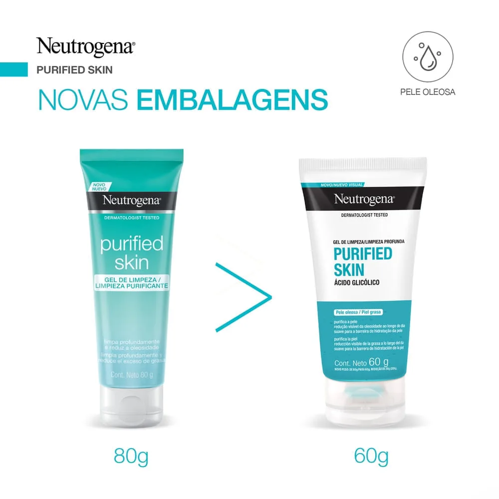 Gel de Limpeza Facial Neutrogena Purified Skin Antioleosidade 60g