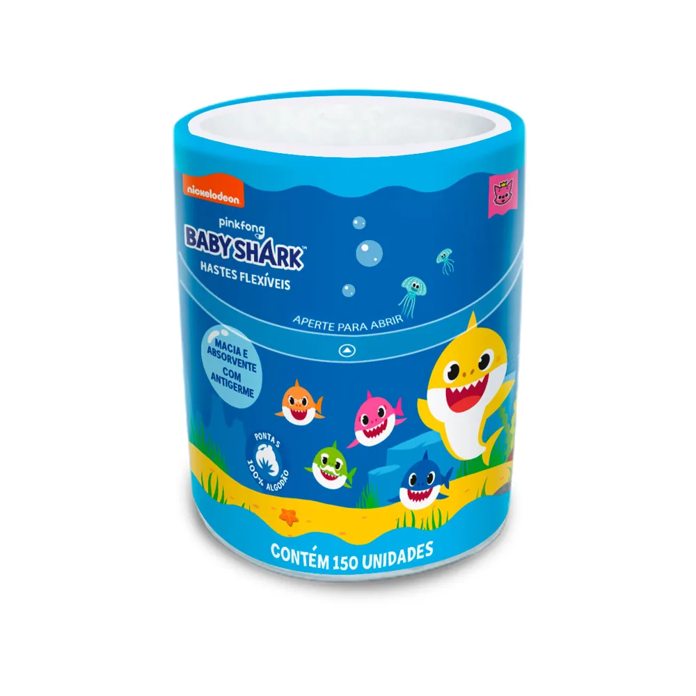 Hastes Flexíveis Cremer Baby Shark Pote 150 Unidades