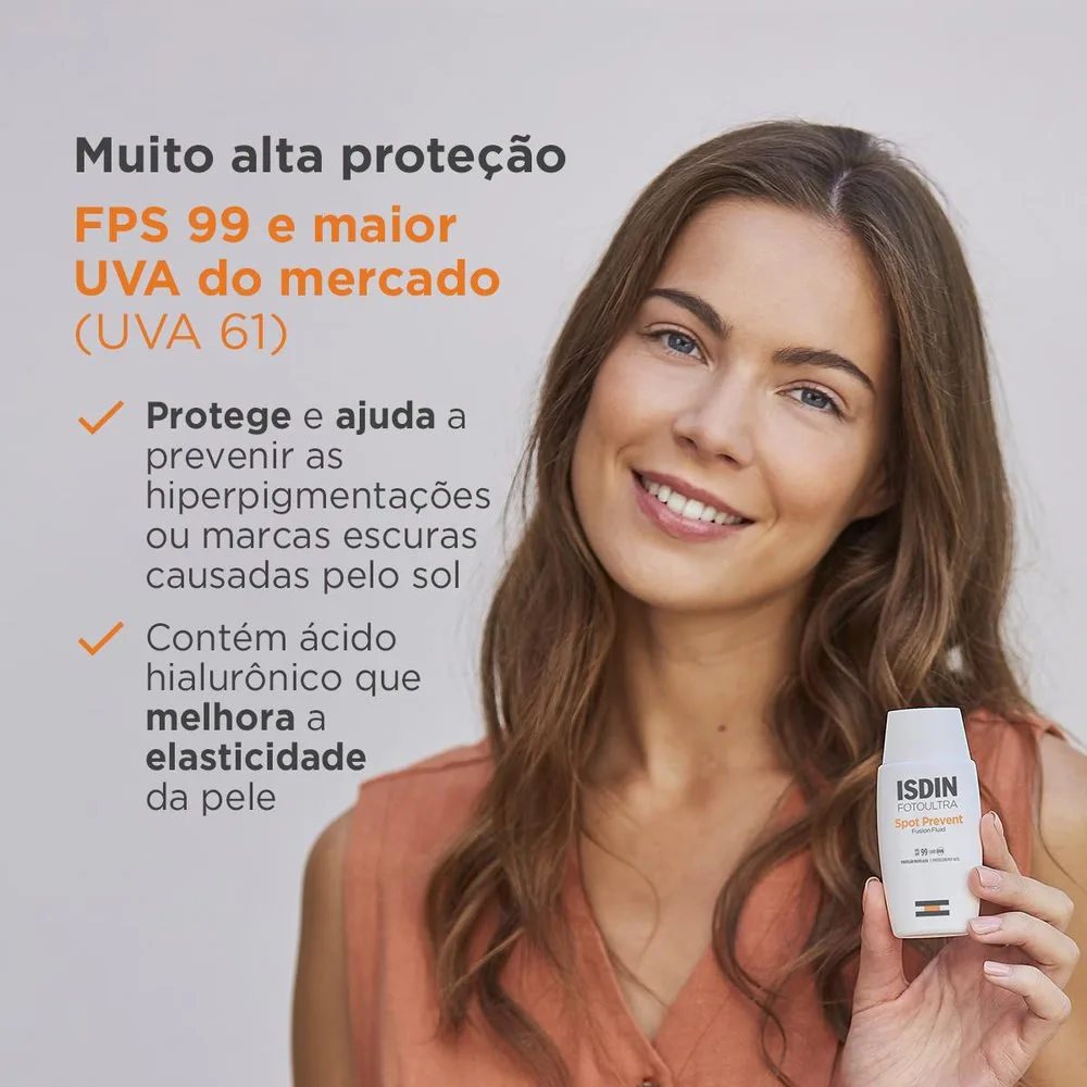 Protetor Solar Facial ISDIN Spot Prevent FPS99 Fusion Fluid 50ml