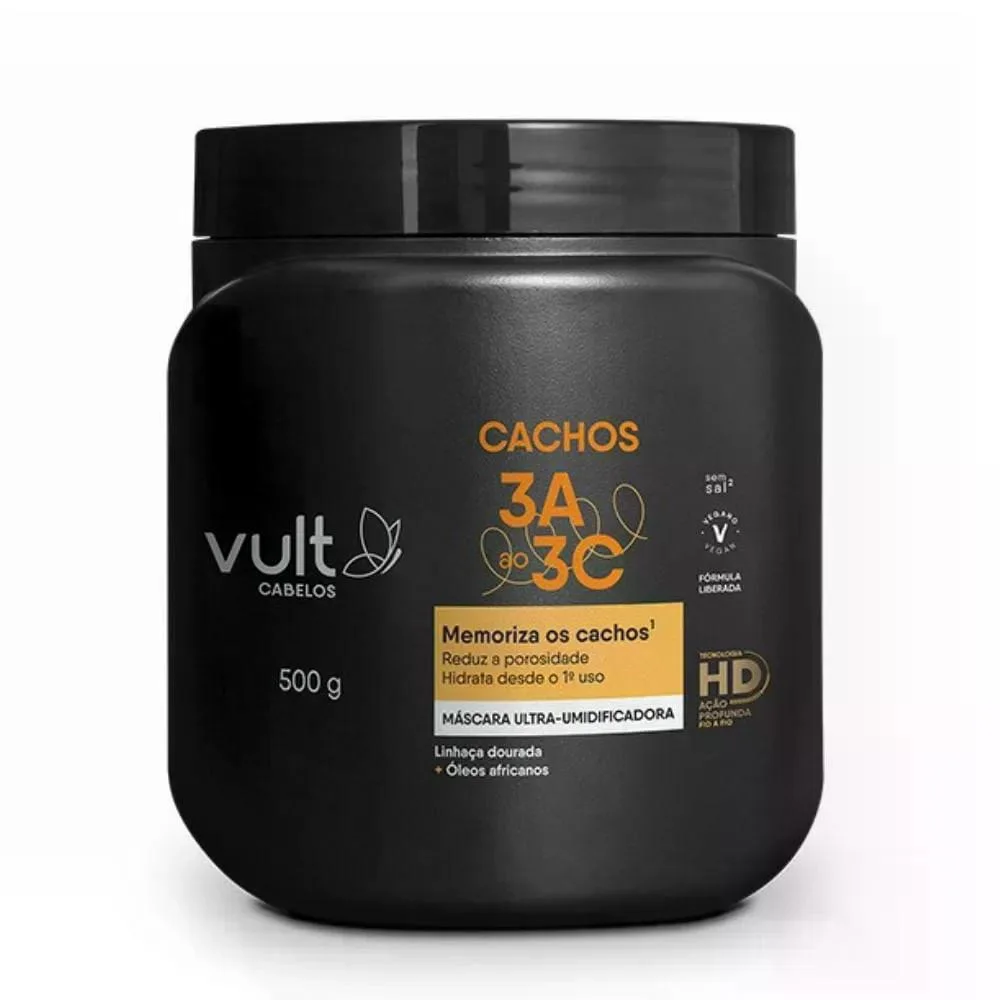 Vult - Cabelos Cachos 3A ao 3C - Máscara Capilar - 500g