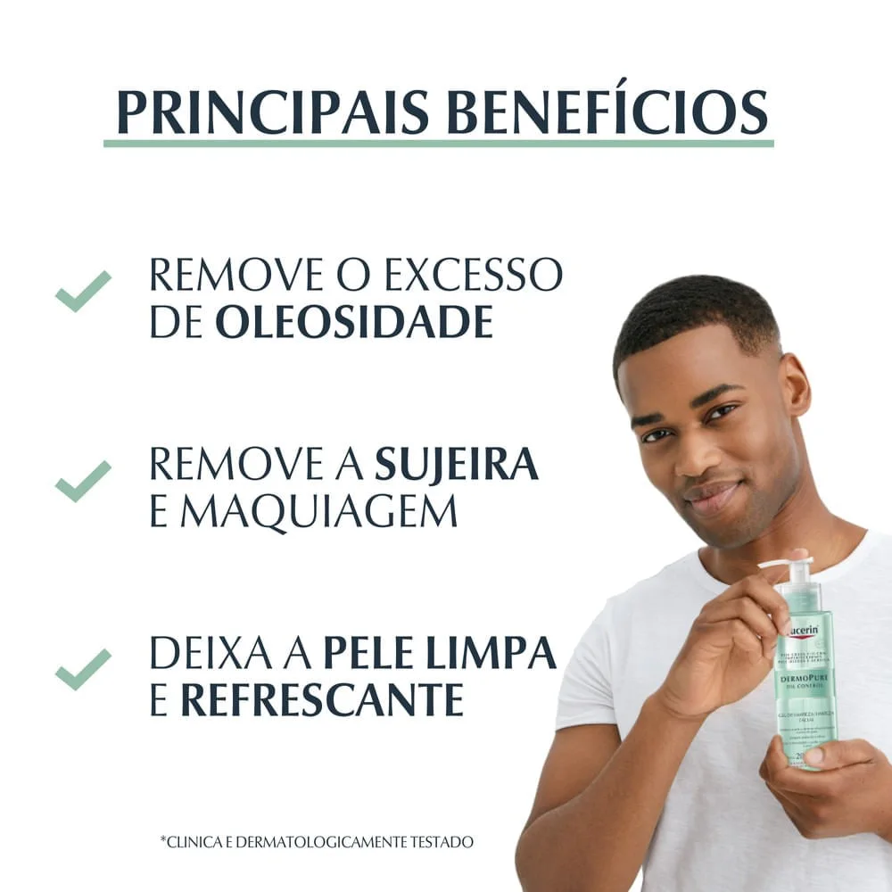 Gel de Limpeza Facial Eucerin Dermopure Oil Control Pele Oleosa e Acneica 200ml