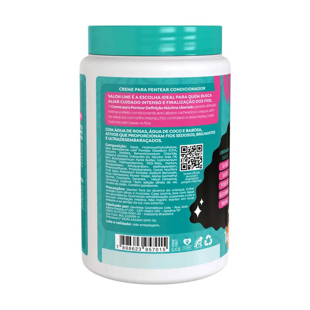 Creme de Pentear Salon Line Definição Máxima Vegano 1Kg