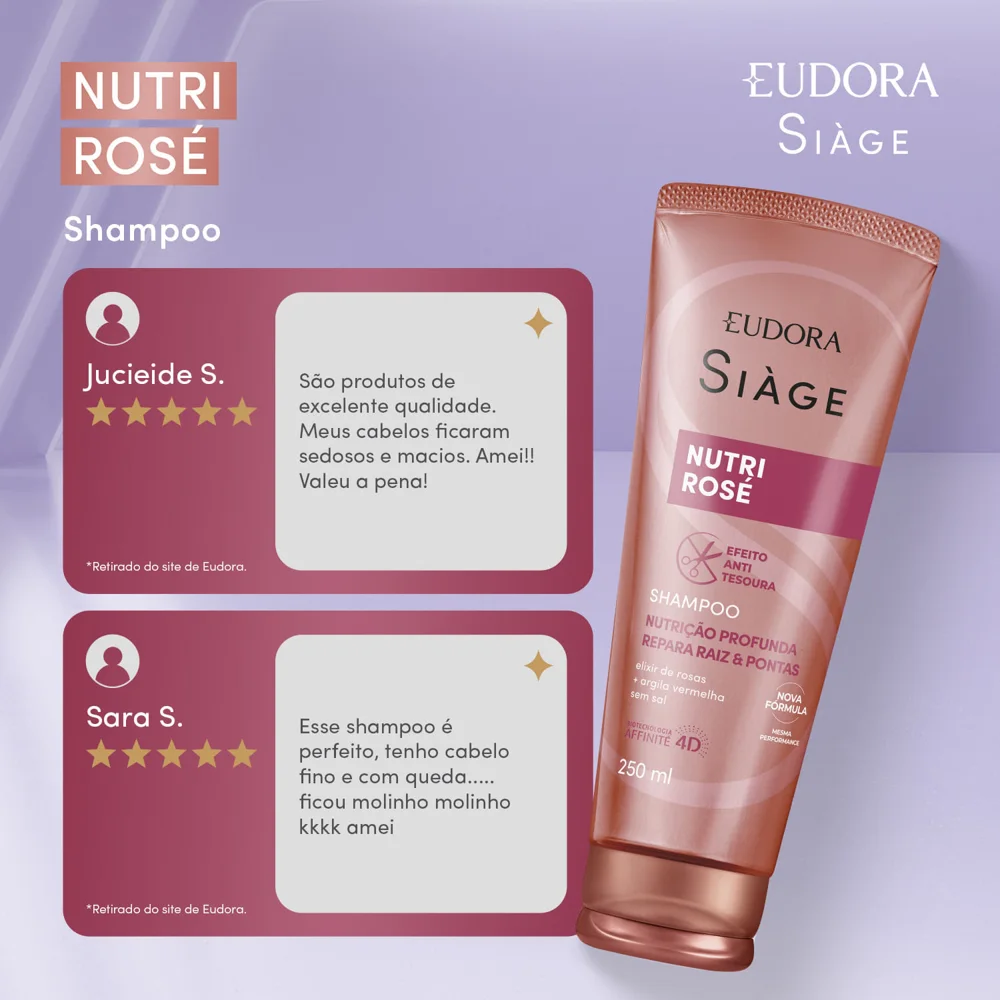Shampoo Eudora Siàge Nutri Rosé 250ml