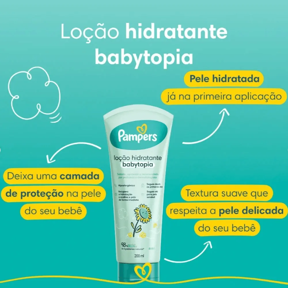 Loção Hidratante Infantil Pampers Babytopia Girassol 200ml