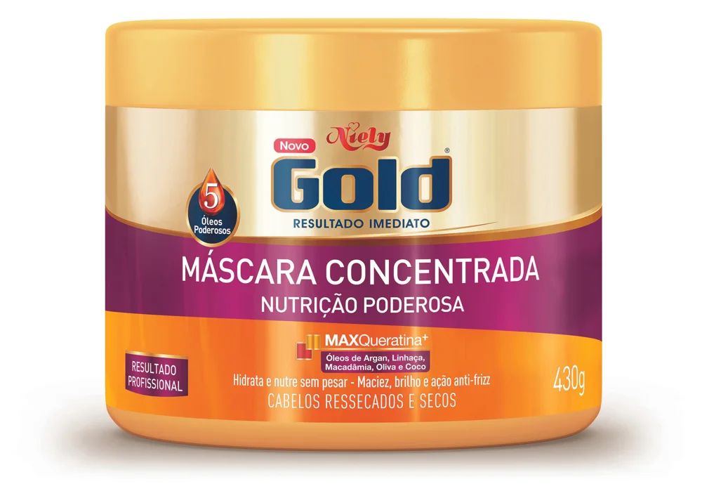 Máscara Capilar Niely Gold Nutrição Poderosa 430g