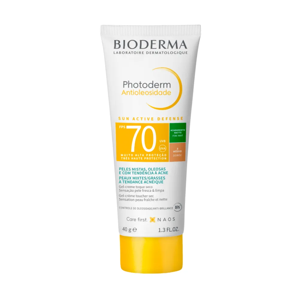 Protetor Solar Facial Bioderma Photoderm Antioleosidade FPS70 Cor 3.0 40g