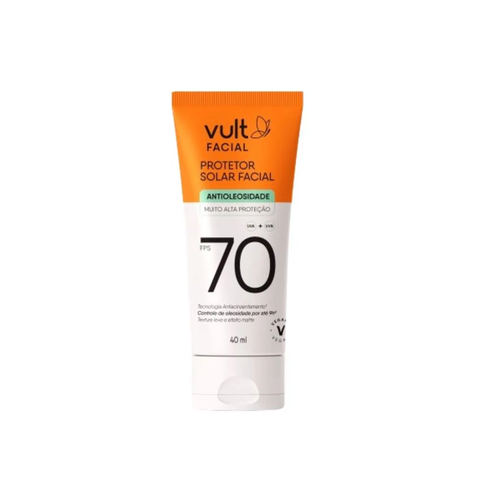 Protetor Solar Facial Vult Antioleosidade e Efeito Matte FPS70 40ml