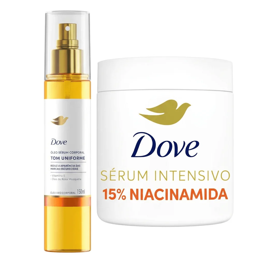 Kit Dove Sérum Corporal Uniformizador Sérum Deo-Hidratante Intensivo 450g + Óleo Corporal Sérum Tom Uniforme 150ml