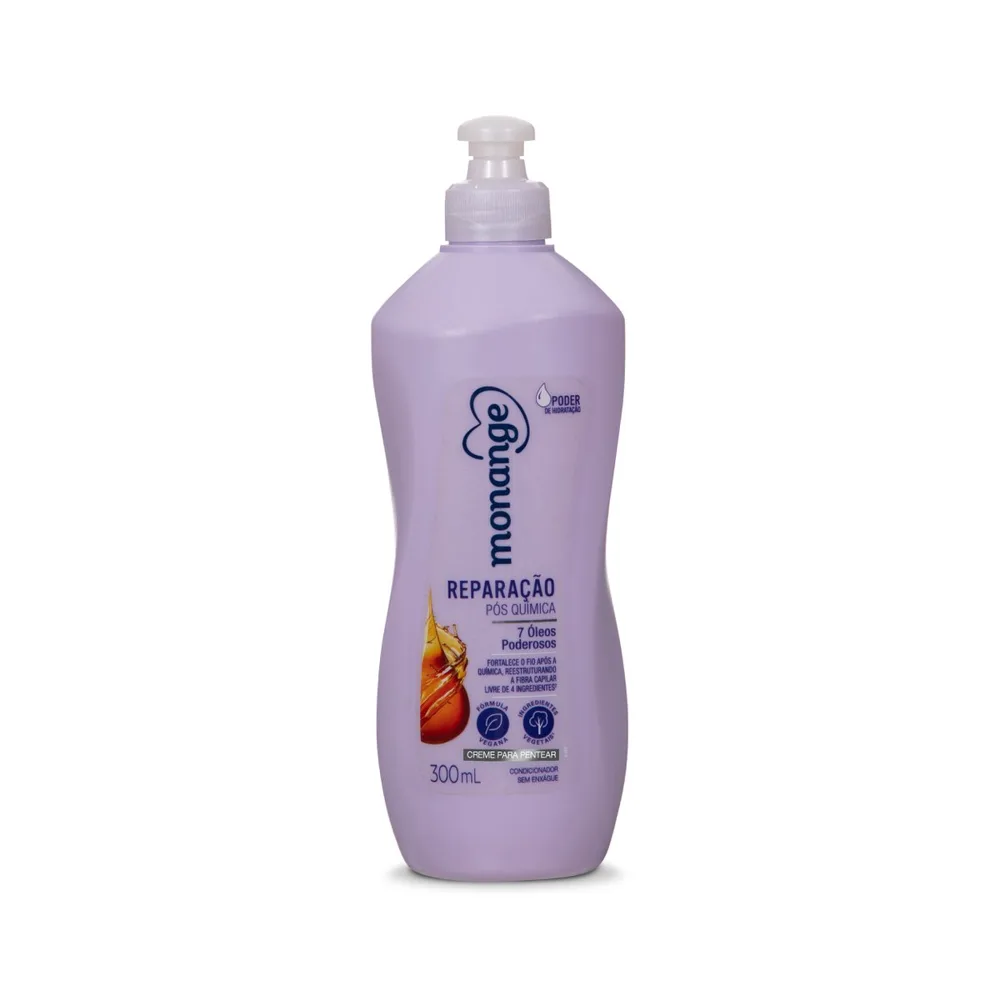 Creme para Pentear Monange Reparação Pós Química 300ml