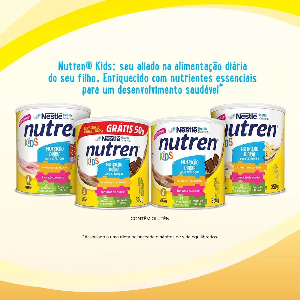 Complemento Alimentar Nutren Kids Chocolate 350g Leve 350g e Pague 300g