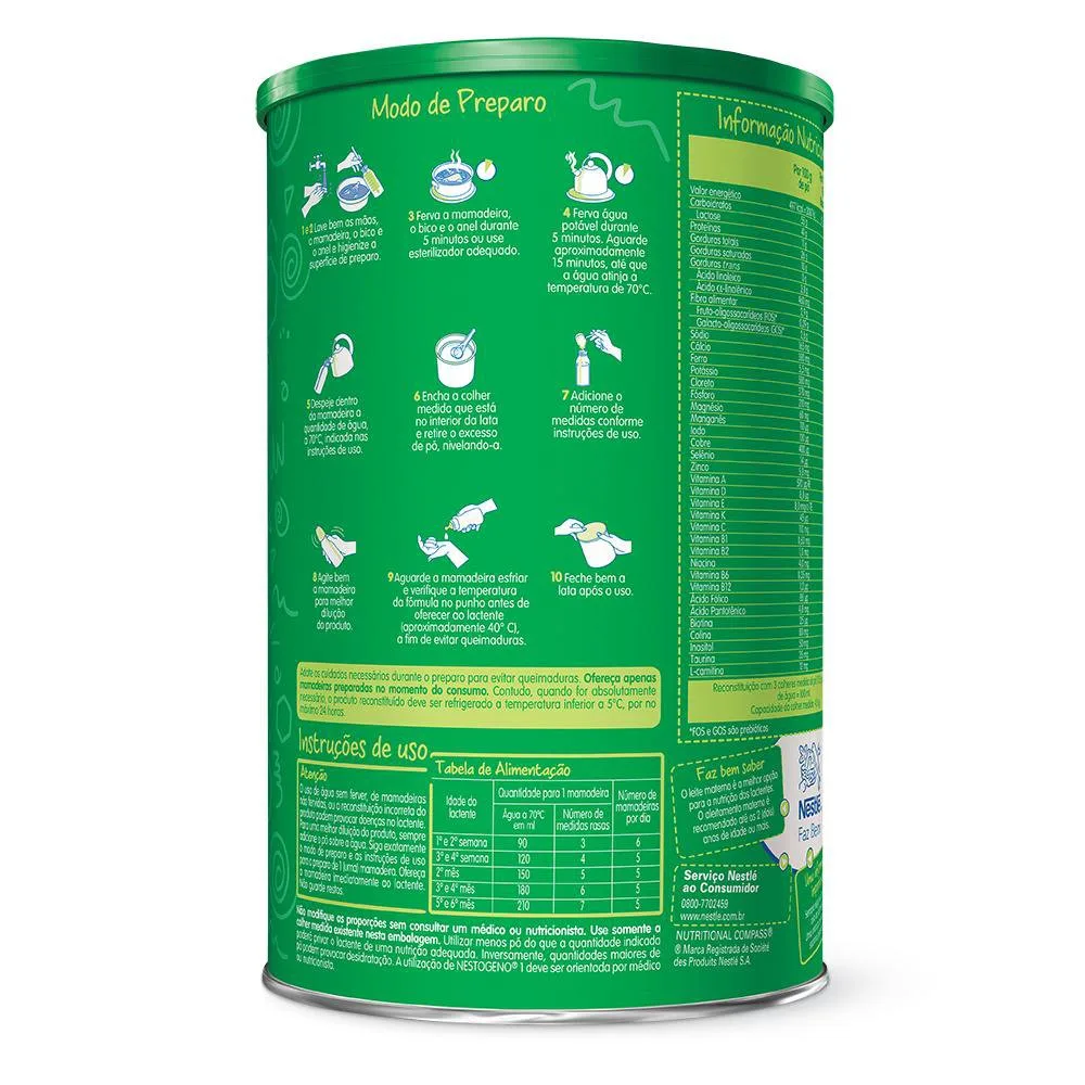 Fórmula Infantil Nestogeno 1 de 0 a 6 meses 1,2Kg