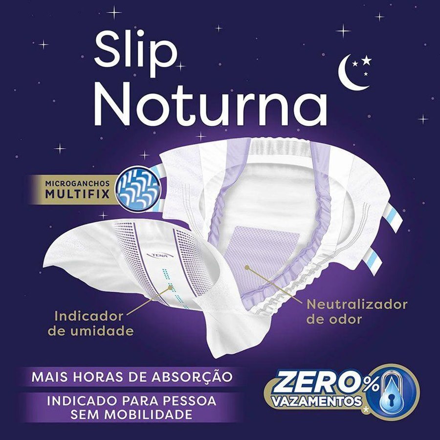 Fralda Geriátrica Unissex Tena Slip Noturna Eg - 16 Unidades