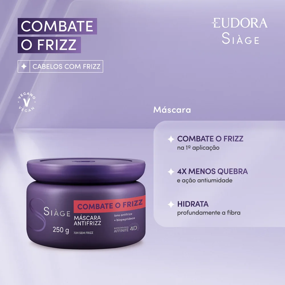 Máscara Capilar Eudora Siàge Combate o Frizz 250g