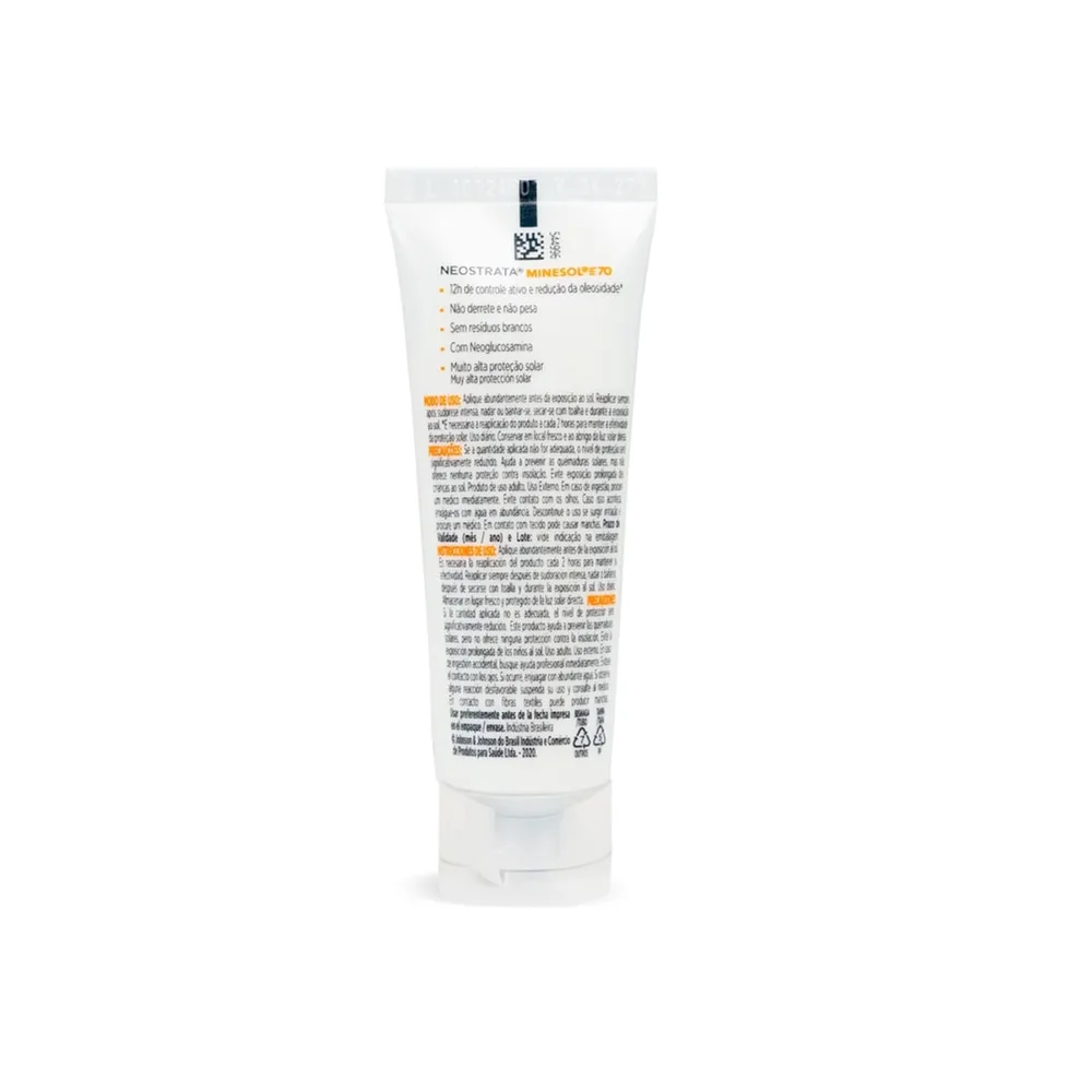 Protetor Solar Facial NeoStrata Minesol Oil Control FPS70 Cor Pele Clara 40g