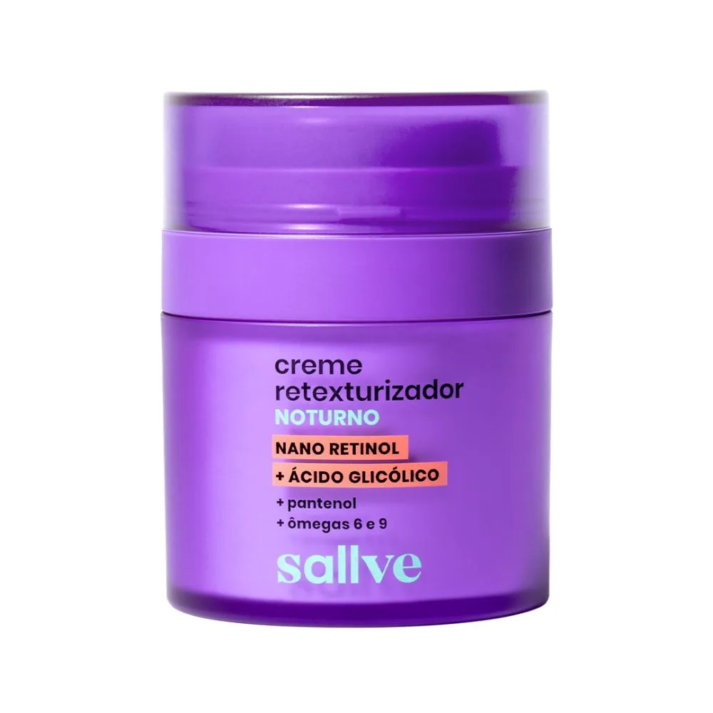 Creme Sallve Retexturizador Noturno Com Nano Retinol 30g