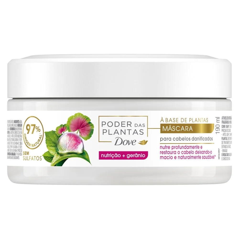 Máscara de Tratamento Dove Poder das Plantas Nutrição + Gerânio 190g