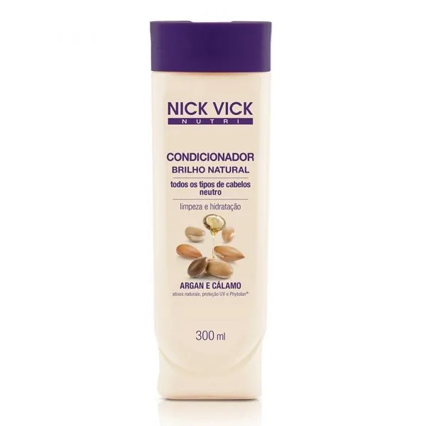 Condicionador Nick Vick Nutri Brilho Natural Todos Os Tipos De Cabelo 300ml