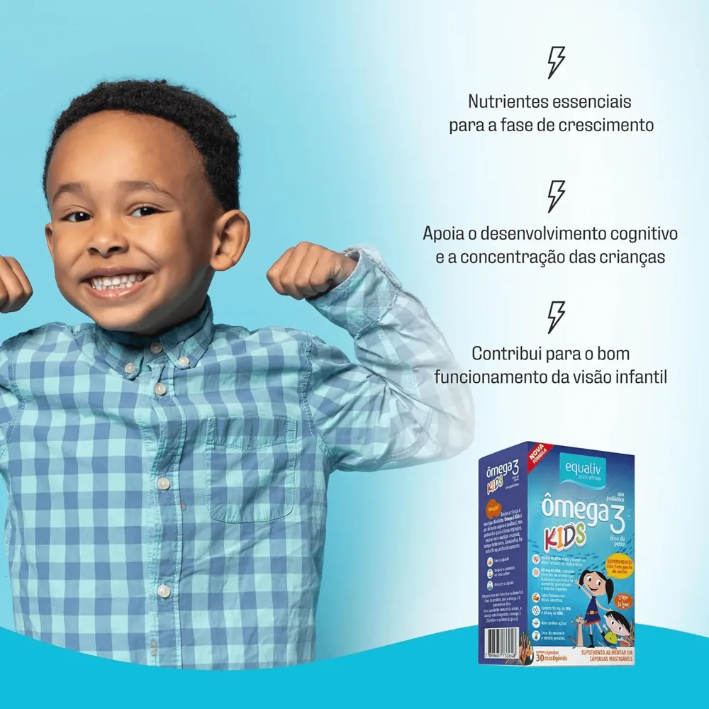 Equaliv Ômega 3 Pro Kids Oil Sabor Laranja 30 Cápsulas Mastigáveis
