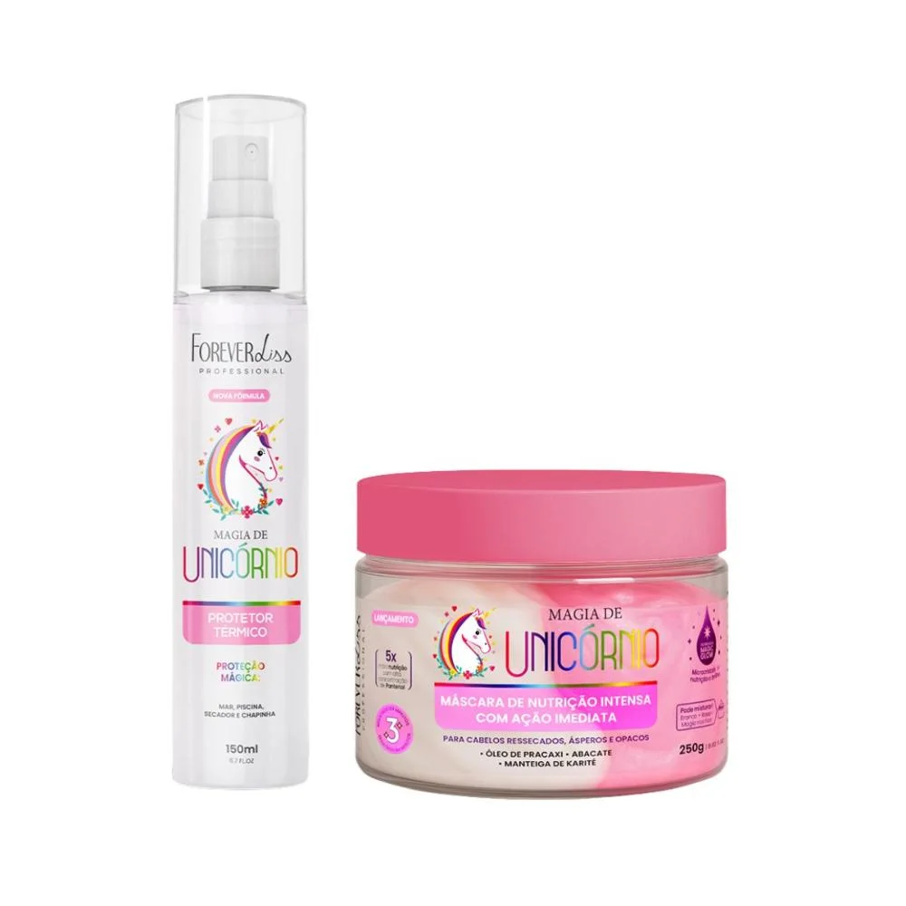 Forever Liss - Kit Magia de Unicórnio Protetor 150g + Máscara 250g