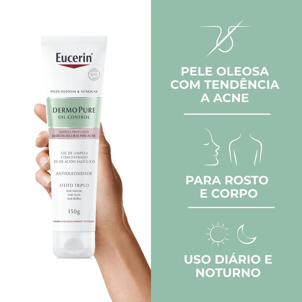 Gel de Limpeza Facial Eucerin DermoPure Oil Control Concentrado 150g