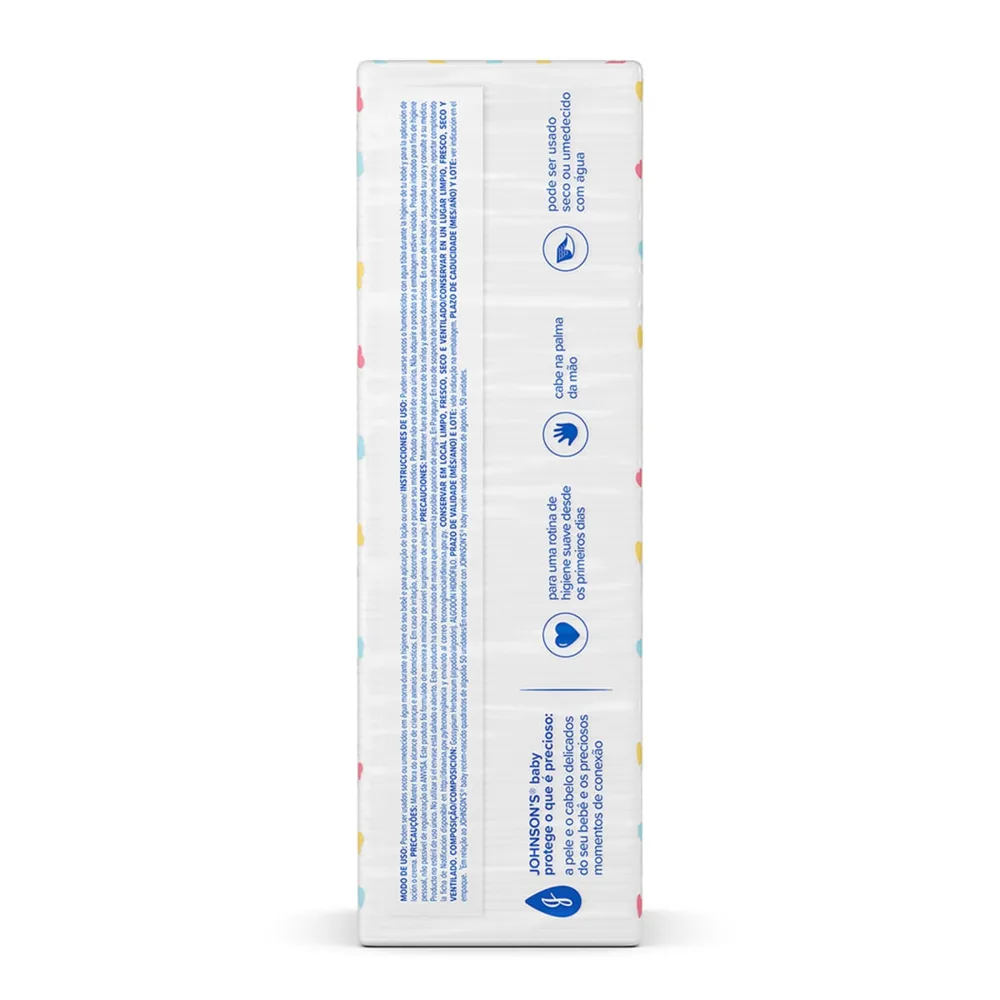 Algodão Quadrado Sem Perfume Johnsons Baby 100 Unidades Leve Mais Pague Menos