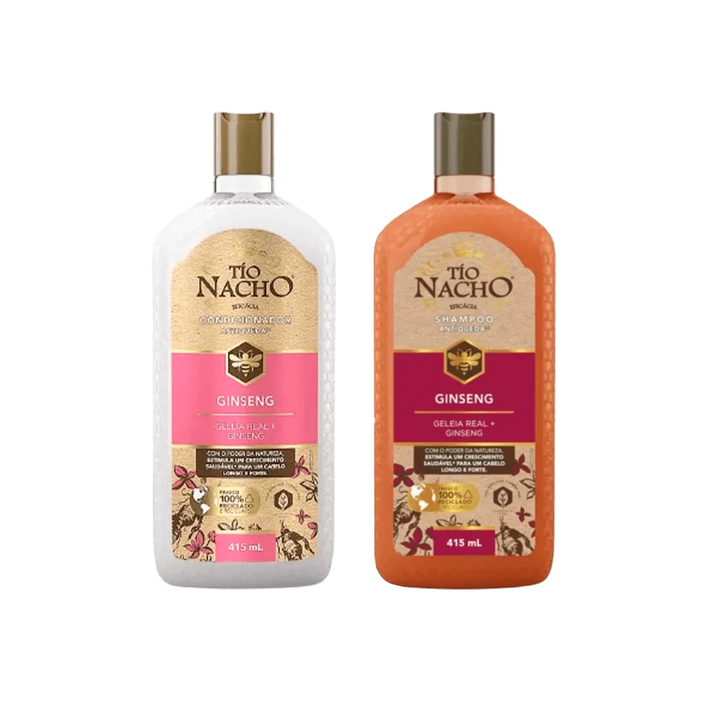 Kit Tío Nacho Shampoo Ginseng Antiqueda 415ml + Condicionador Ginseng Antiqueda 415ml