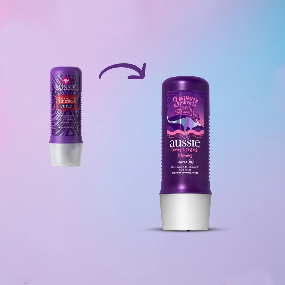 Creme de Tratamento Capilar Aussie 3 Minute Miracle Cachos e Crespos Ativados Hidratação e Definição 236ml