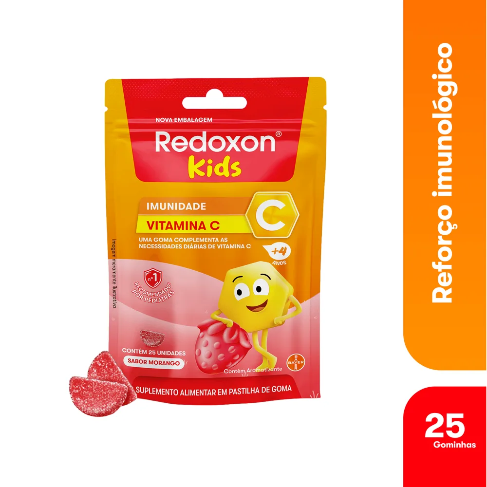 Redoxon Kids Morango Vitamina C 25 Gomas