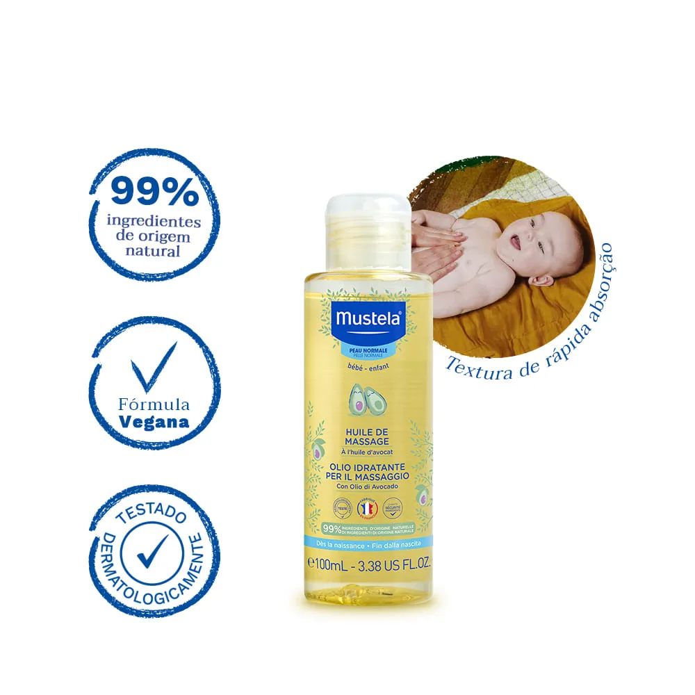 Óleo de Massagem Mustela Infantil Hidratante Calmante 100ml